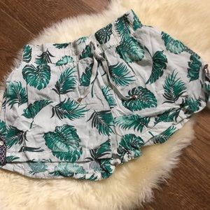 Palm Leaf Cotton Shorts